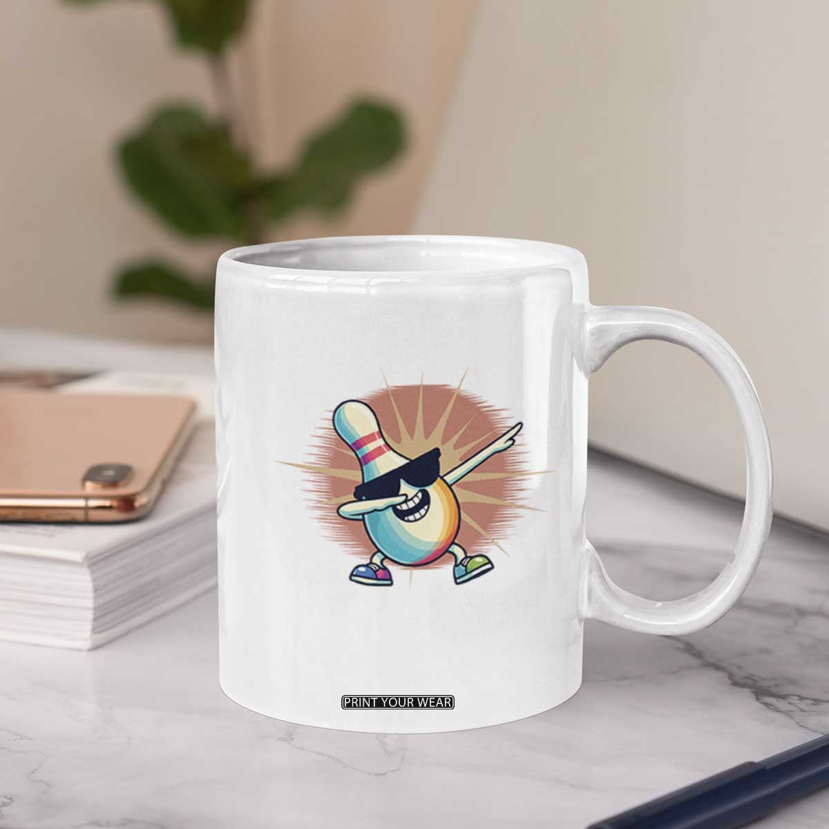Dabbing Bowling Pin Coffee Mug Funny Player Gift TS12 Print Your Wear