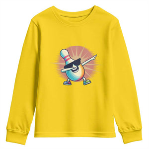 Dabbing Bowling Pin Youth Sweatshirt Funny Player Gift TS12 Daisy Print Your Wear