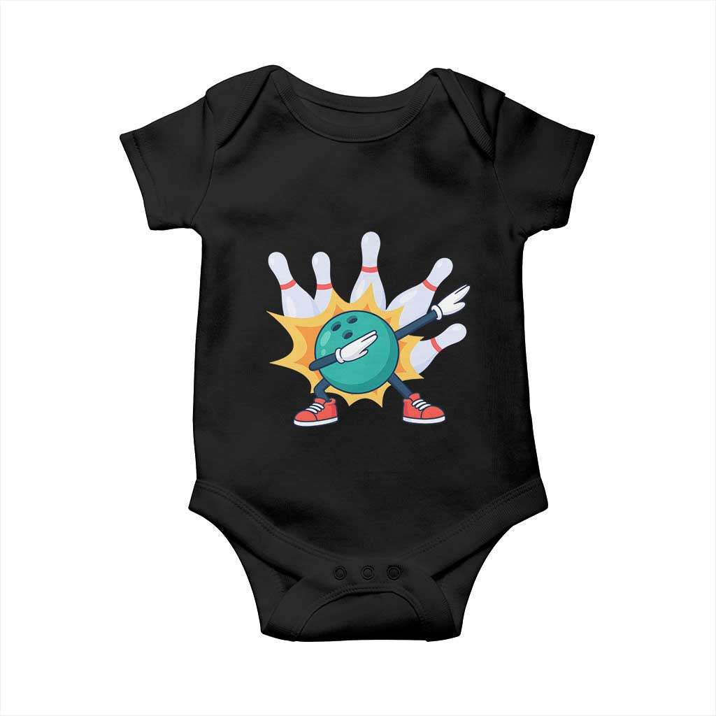 Funny Bowling Ball Dab Baby Onesie Sports Lover Gift TS12 Black Print Your Wear