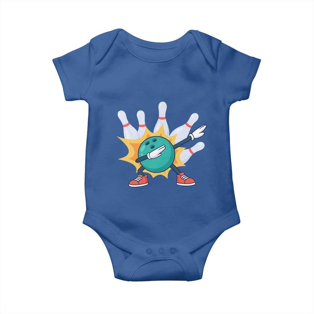 Funny Bowling Ball Dab Baby Onesie Sports Lover Gift TS12 Royal Blue Print Your Wear