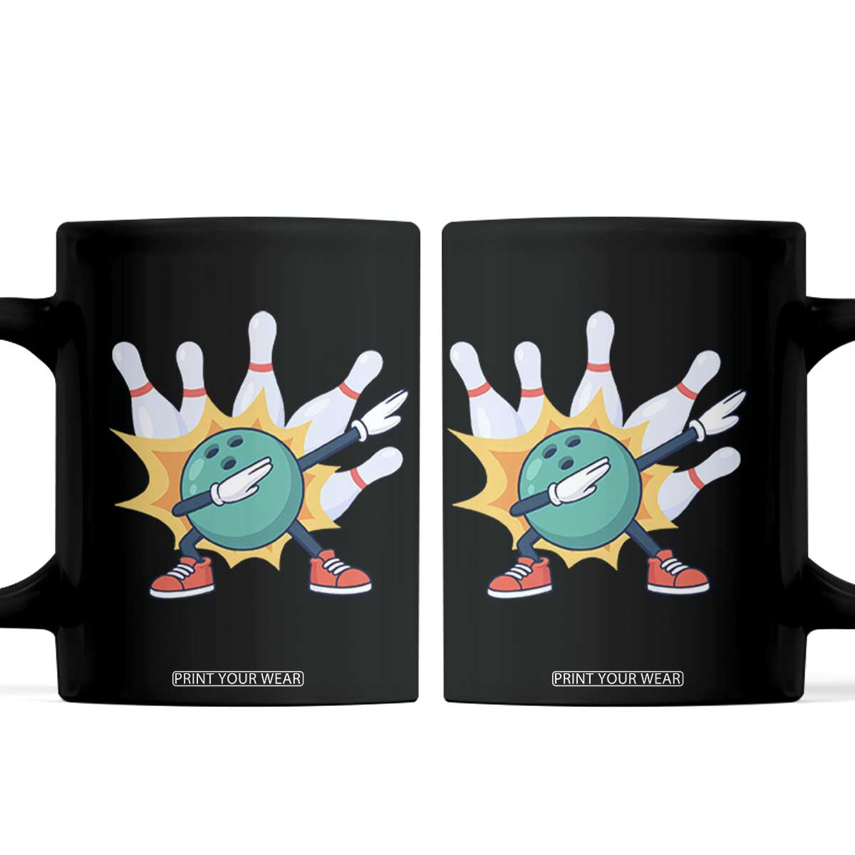Funny Bowling Ball Dab Coffee Mug Sports Lover Gift TS12 Black Print Your Wear