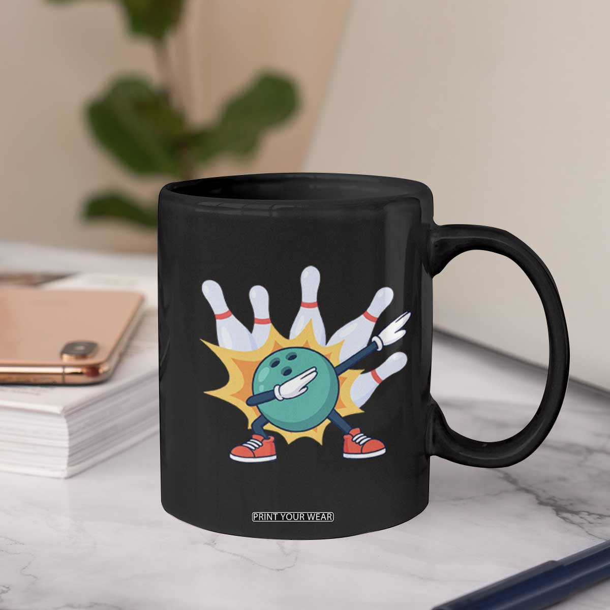 Funny Bowling Ball Dab Coffee Mug Sports Lover Gift TS12 Print Your Wear