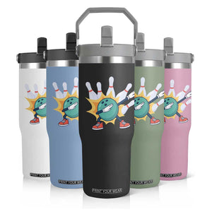 Funny Bowling Ball Dab Flip Straw Tumbler Sports Lover Gift TS12 Print Your Wear