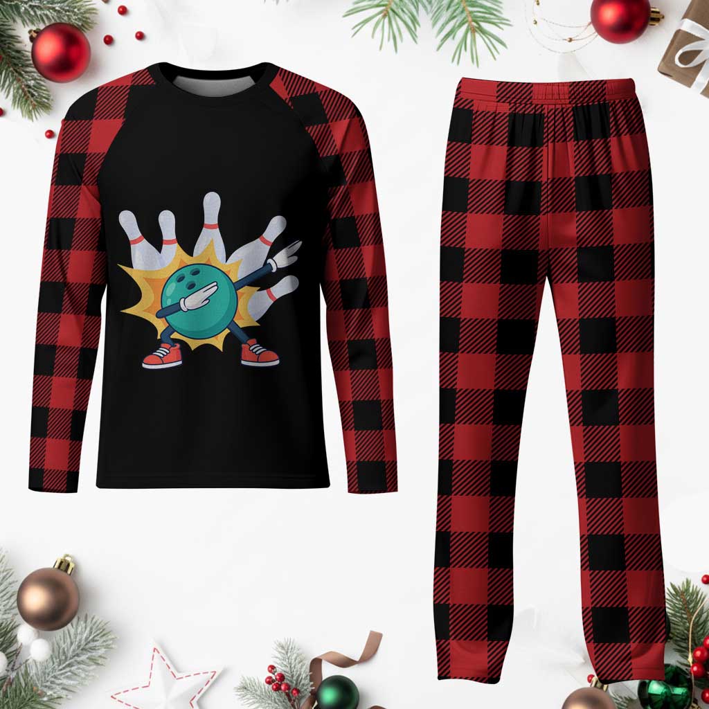 Funny Bowling Ball Dab Plaid Pajama Set Sports Lover Gift TS12 Buffalo Plaid Print Your Wear