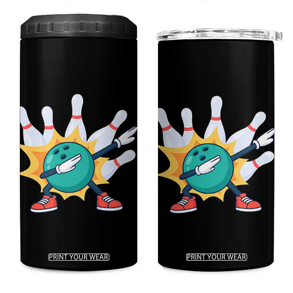 Funny Bowling Ball Dab 4 in 1 Can Cooler Tumbler Sports Lover Gift TS12 One Size: 16 oz Black Print Your Wear