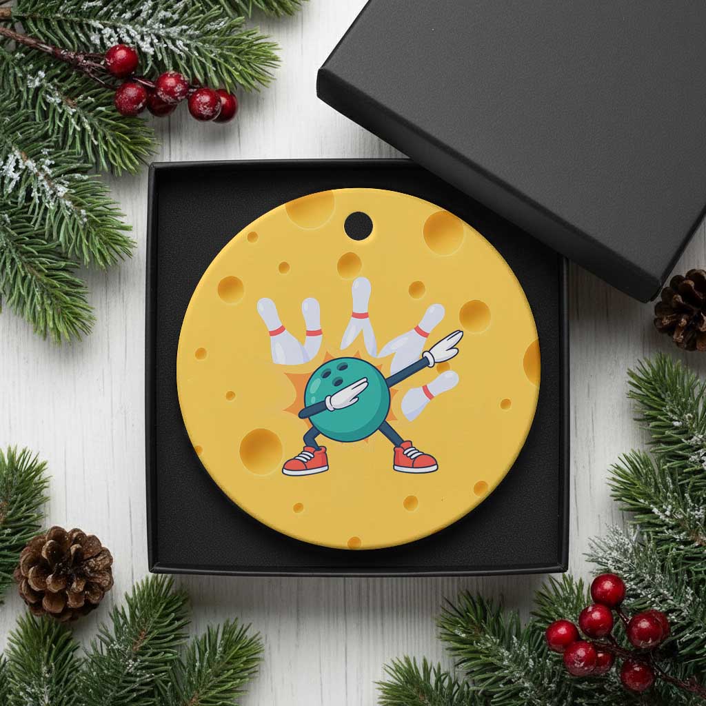Funny Bowling Ball Dab Ceramic Ornament Sports Lover Gift TS12 1pc Yellow Cheese Print Your Wear