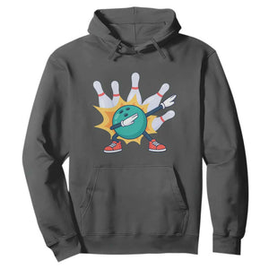 Funny Bowling Ball Dab Hoodie Sports Lover Gift TS12 Dark Heather Print Your Wear
