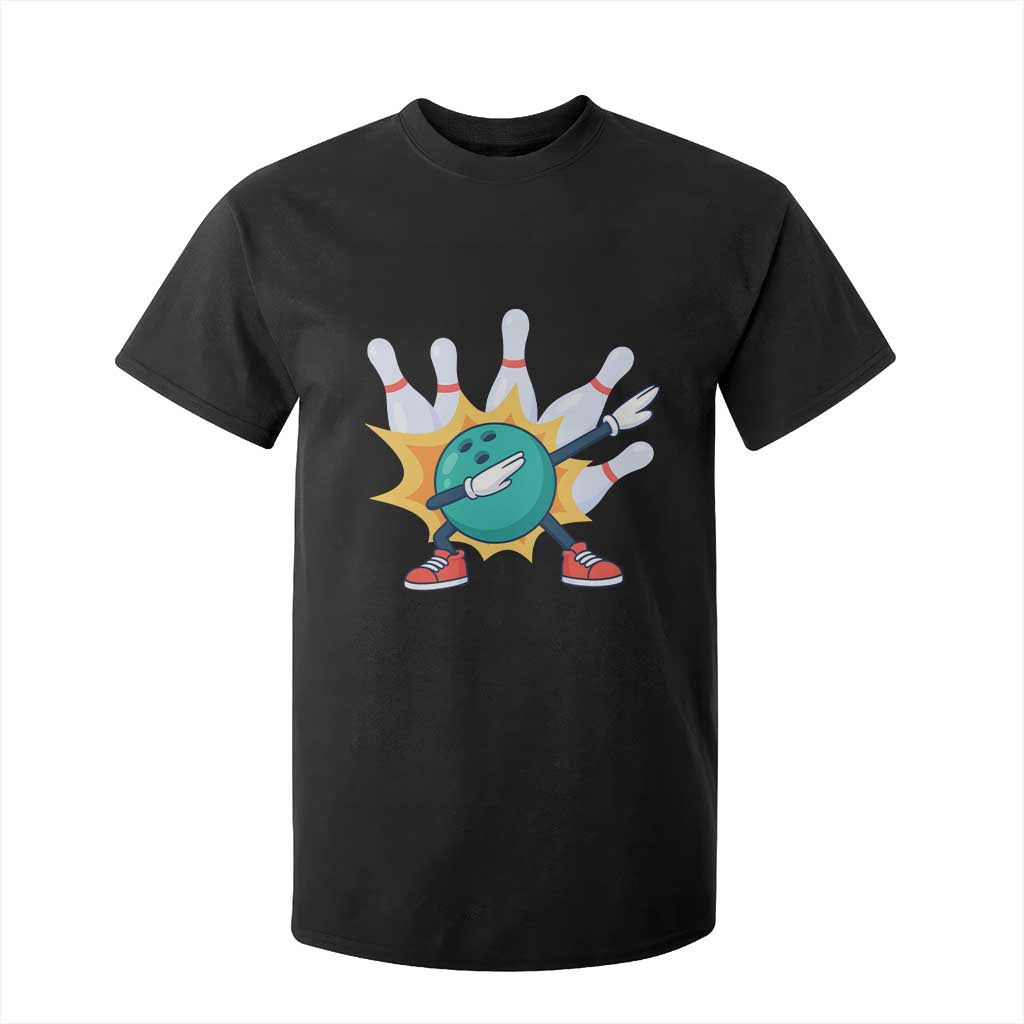 Funny Bowling Ball Dab T Shirt For Kid Sports Lover Gift TS12 Black Print Your Wear