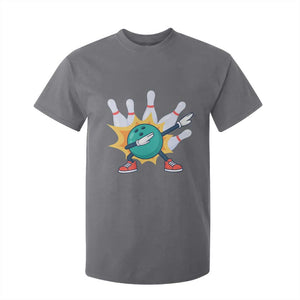Funny Bowling Ball Dab T Shirt For Kid Sports Lover Gift TS12 Charcoal Print Your Wear