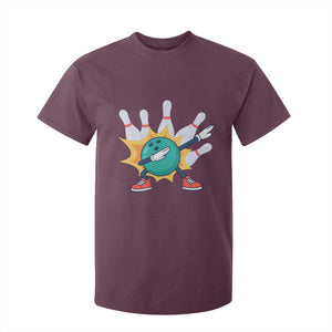 Funny Bowling Ball Dab T Shirt For Kid Sports Lover Gift TS12 Maroon Print Your Wear