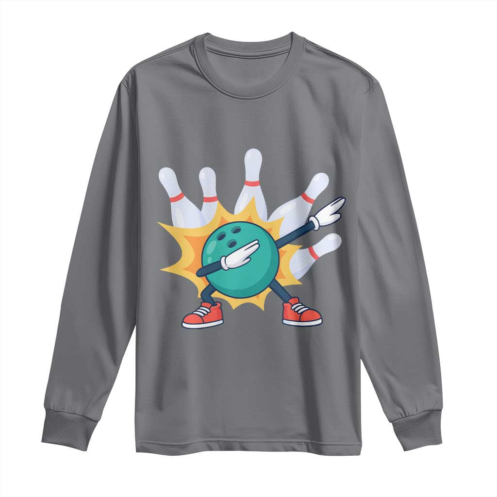 Funny Bowling Ball Dab Long Sleeve Shirt Sports Lover Gift TS12 Charcoal Print Your Wear