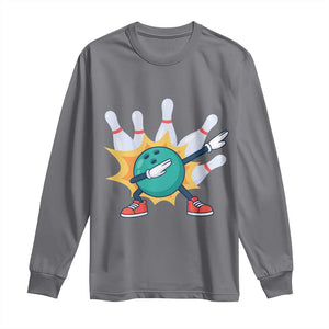 Funny Bowling Ball Dab Long Sleeve Shirt Sports Lover Gift TS12 Charcoal Print Your Wear