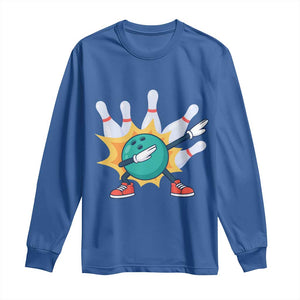 Funny Bowling Ball Dab Long Sleeve Shirt Sports Lover Gift TS12 Royal Blue Print Your Wear
