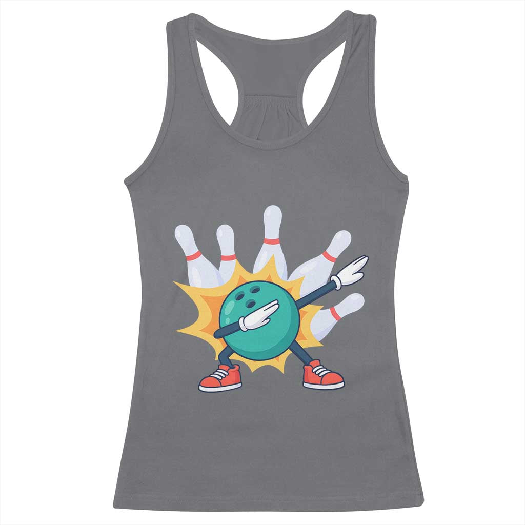 Funny Bowling Ball Dab Racerback Tank Top Sports Lover Gift TS12 Charcoal Print Your Wear