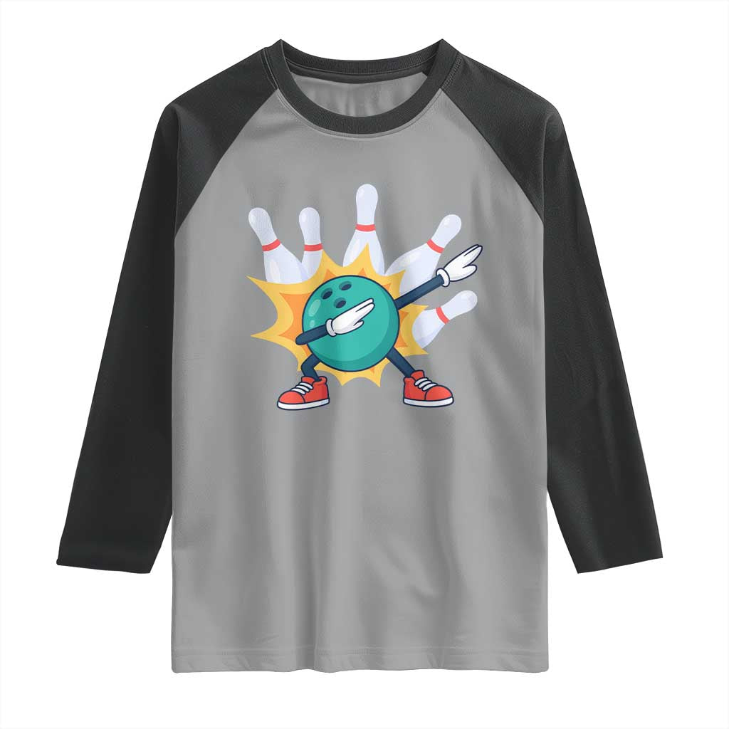 Funny Bowling Ball Dab Raglan Shirt Sports Lover Gift TS12 Sport Gray Black Print Your Wear