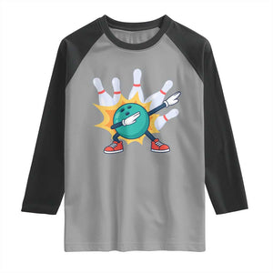 Funny Bowling Ball Dab Raglan Shirt Sports Lover Gift TS12 Sport Gray Black Print Your Wear