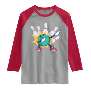 Funny Bowling Ball Dab Raglan Shirt Sports Lover Gift TS12 Sport Gray Red Print Your Wear