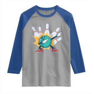 Funny Bowling Ball Dab Raglan Shirt Sports Lover Gift TS12 Sport Gray Royal Print Your Wear