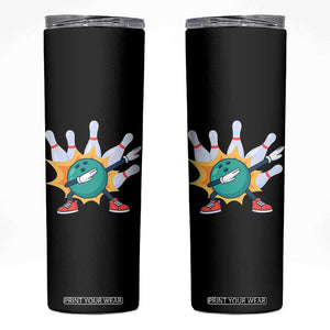 Funny Bowling Ball Dab Skinny Tumbler Sports Lover Gift TS12 Black Print Your Wear