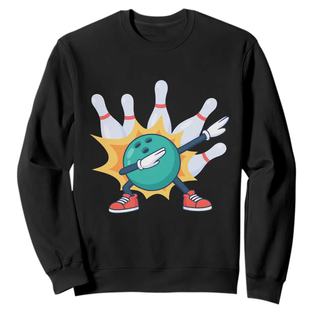 Funny Bowling Ball Dab Sweatshirt Sports Lover Gift TS12 Black Print Your Wear