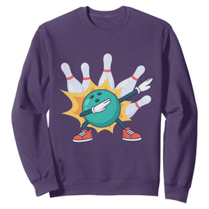 Funny Bowling Ball Dab Sweatshirt Sports Lover Gift TS12 Purple Print Your Wear