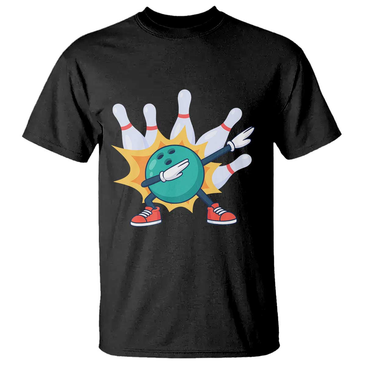 Funny Bowling Ball Dab T Shirt Sports Lover Gift TS12 Black Print Your Wear