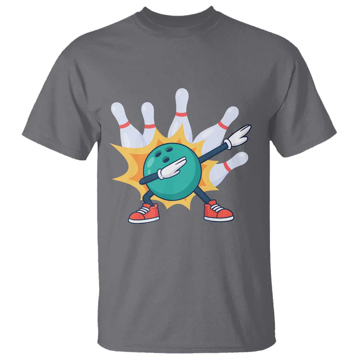 Funny Bowling Ball Dab T Shirt Sports Lover Gift TS12 Charcoal Print Your Wear