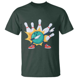 Funny Bowling Ball Dab T Shirt Sports Lover Gift TS12 Dark Forest Green Print Your Wear