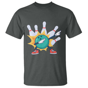 Funny Bowling Ball Dab T Shirt Sports Lover Gift TS12 Dark Heather Print Your Wear