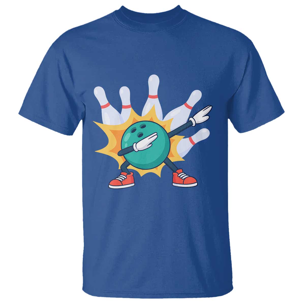 Funny Bowling Ball Dab T Shirt Sports Lover Gift TS12 Royal Blue Print Your Wear