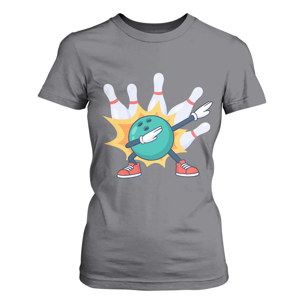 Funny Bowling Ball Dab T Shirt For Women Sports Lover Gift TS12 Charcoal Print Your Wear