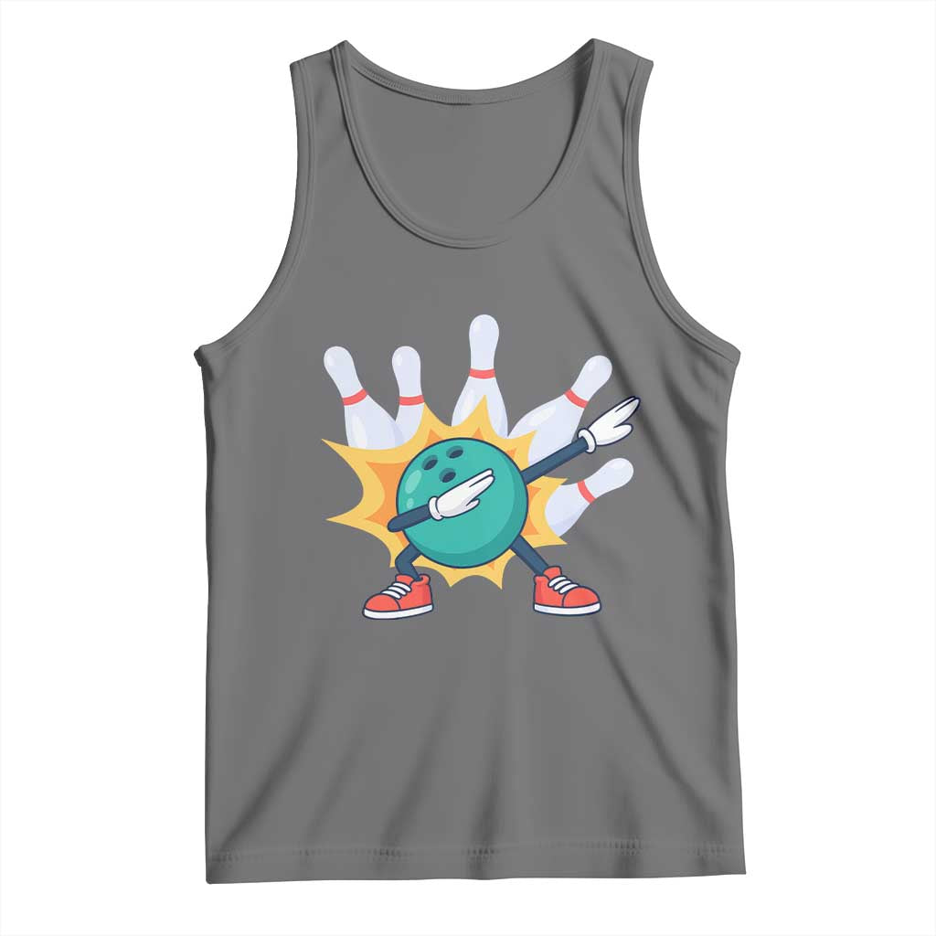 Funny Bowling Ball Dab Tank Top Sports Lover Gift TS12 Black Heather Print Your Wear
