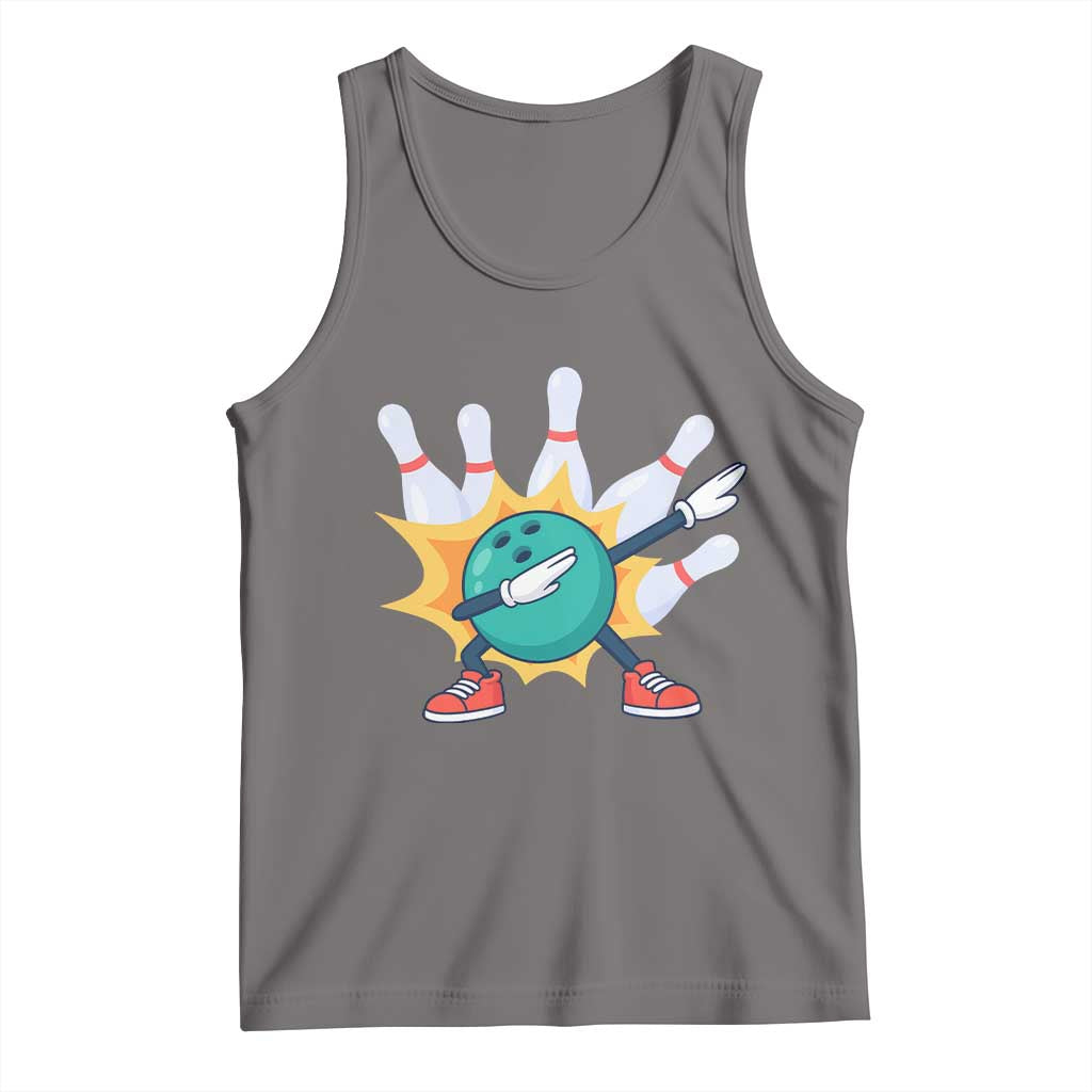 Funny Bowling Ball Dab Tank Top Sports Lover Gift TS12 Deep Heather Print Your Wear