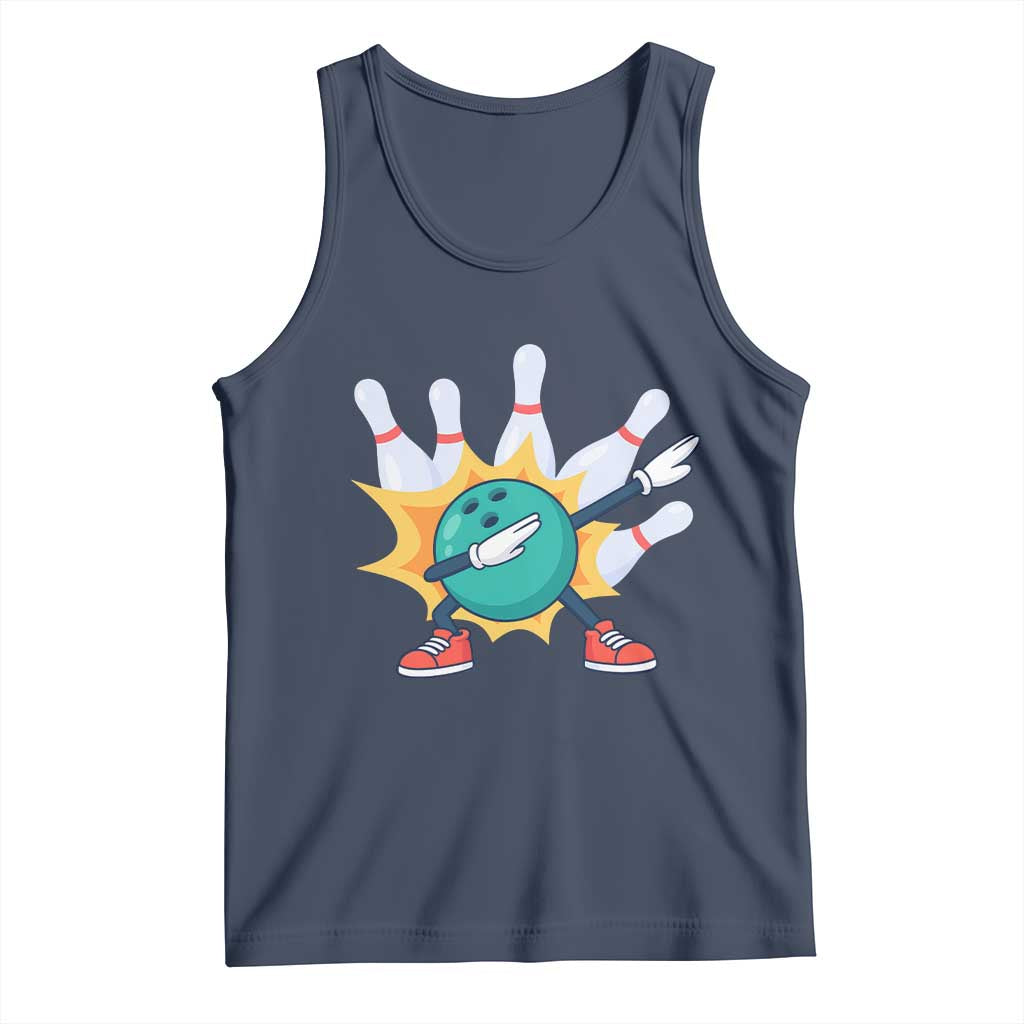 Funny Bowling Ball Dab Tank Top Sports Lover Gift TS12 Navy Print Your Wear