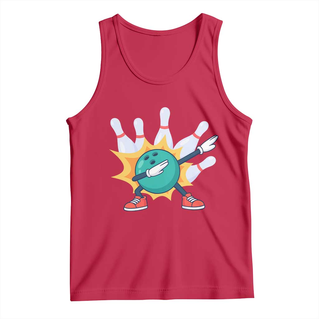 Funny Bowling Ball Dab Tank Top Sports Lover Gift TS12 Red Print Your Wear