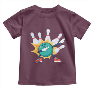 Funny Bowling Ball Dab Toddler T Shirt Sports Lover Gift TS12 Maroon Print Your Wear