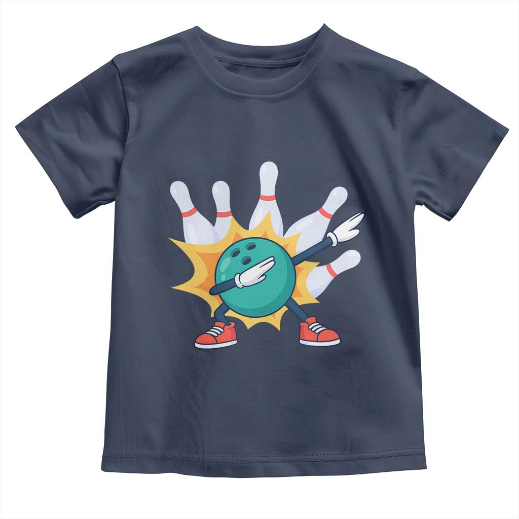 Funny Bowling Ball Dab Toddler T Shirt Sports Lover Gift TS12 Navy Print Your Wear