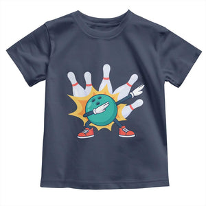 Funny Bowling Ball Dab Toddler T Shirt Sports Lover Gift TS12 Navy Print Your Wear
