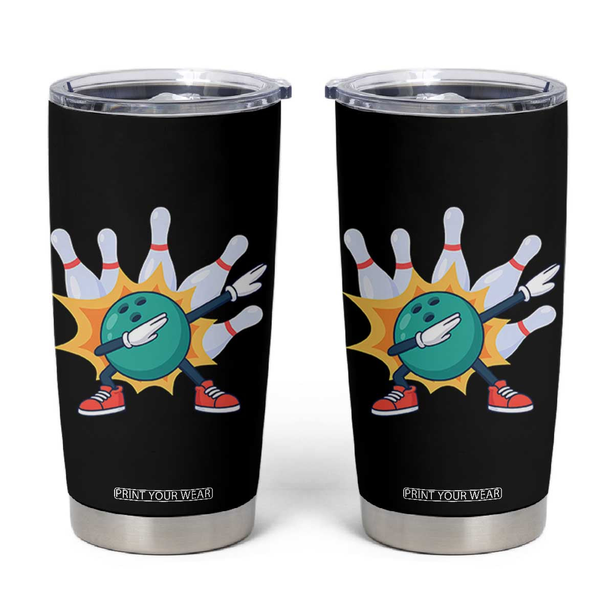 Funny Bowling Ball Dab Tumbler Cup Sports Lover Gift TS12 Black Print Your Wear