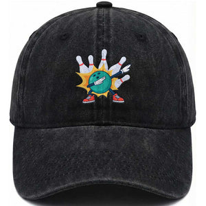 Funny Bowling Ball Dab Washed Cotton Baseball Cap Sports Lover Gift TS12 Print Your Wear