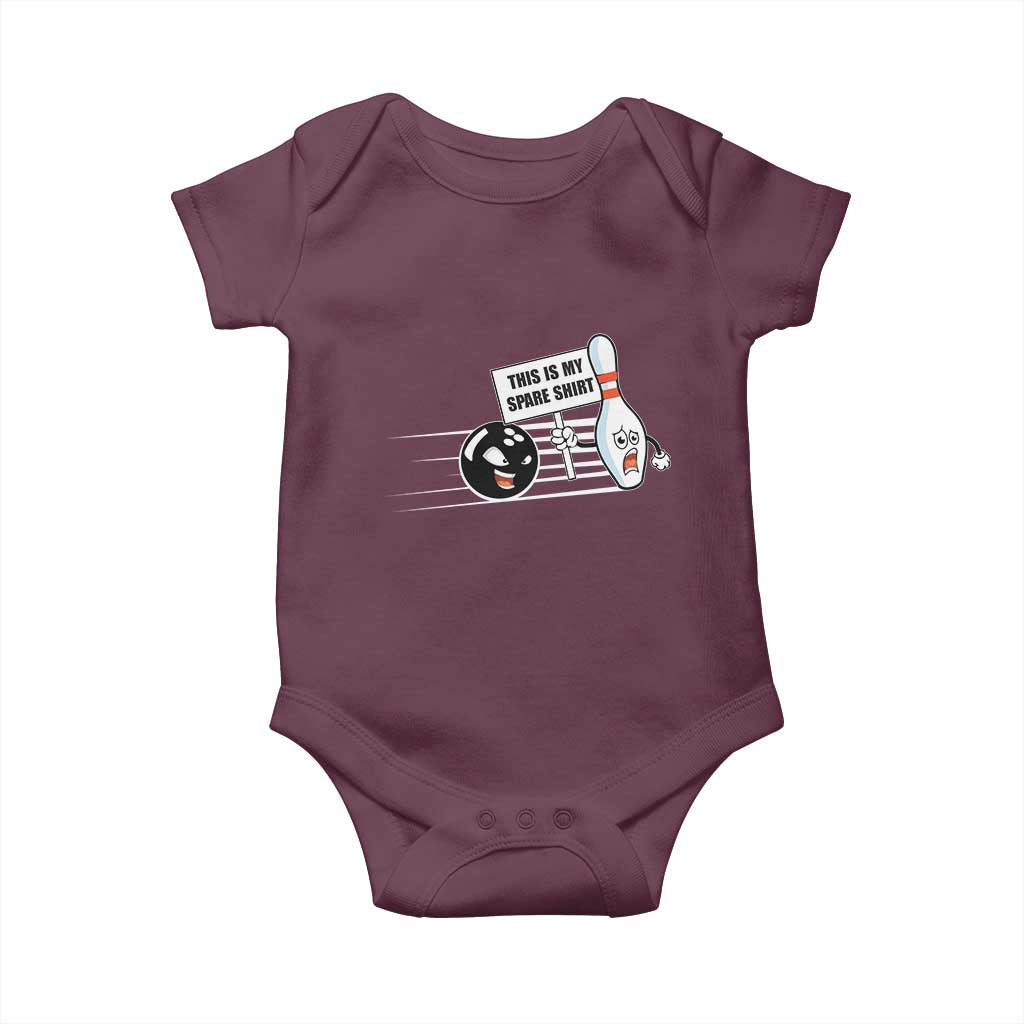 This Is My Spare Shirt Baby Onesie Funny Bowling Gift TS12 Maroon Print Your Wear