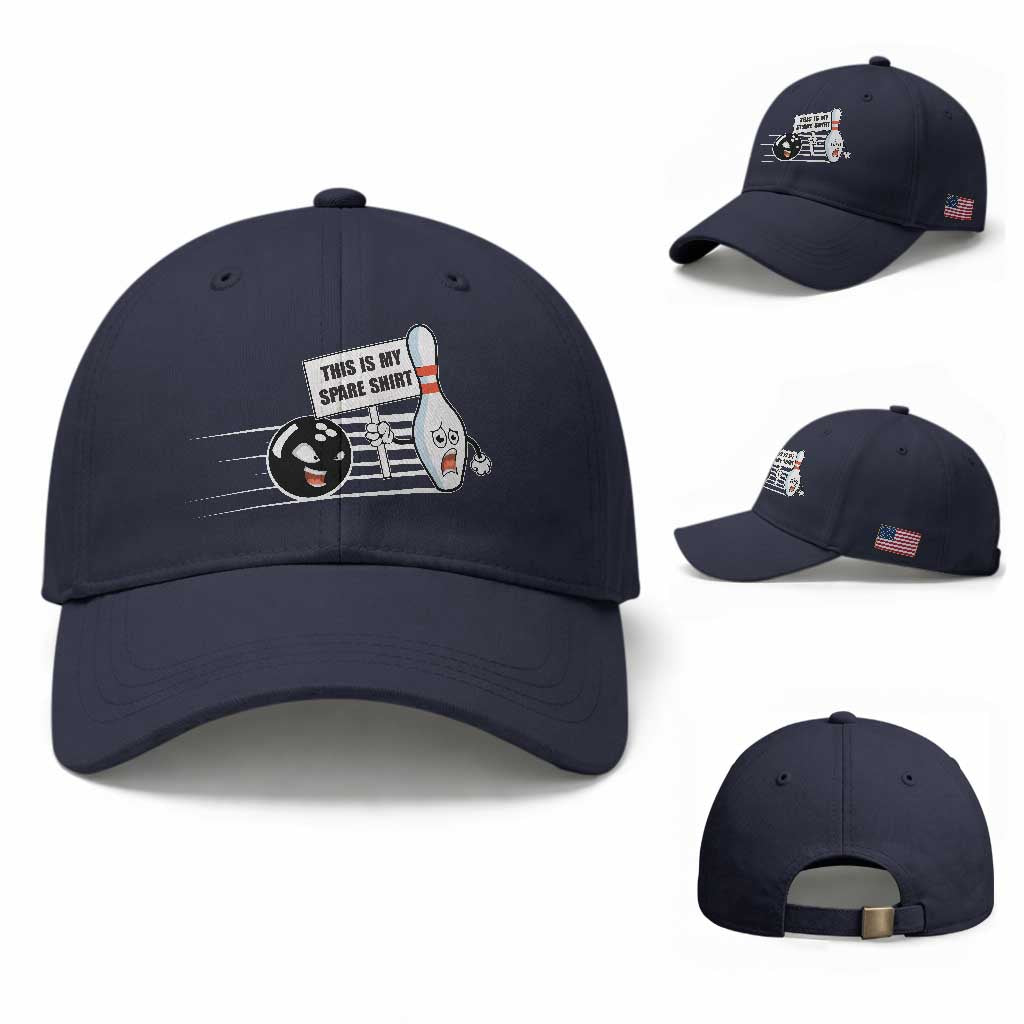 This Is My Spare Shirt Baseball Cap Funny Bowling Gift TS12 Baseball Cap Universal Fit Navy Print Your Wear