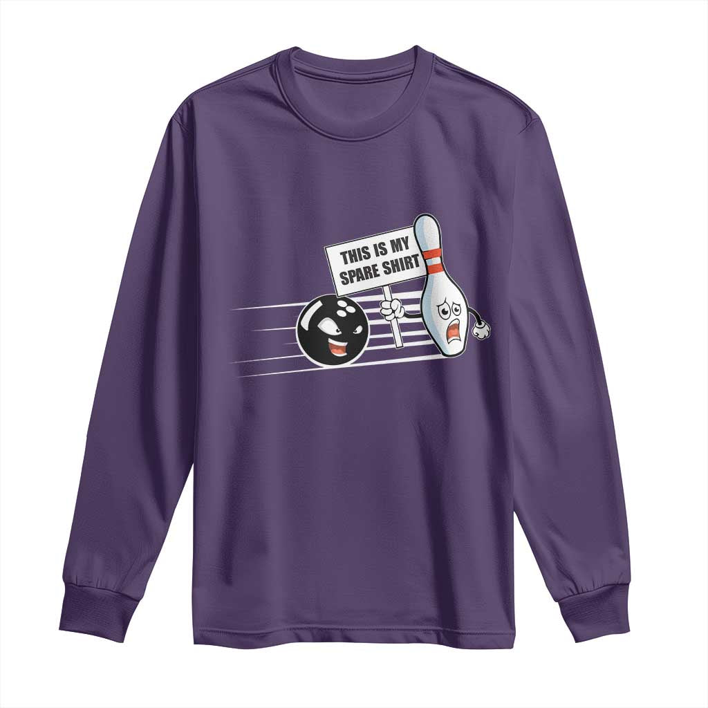 This Is My Spare Shirt Long Sleeve Shirt Funny Bowling Gift TS12 Purple Print Your Wear