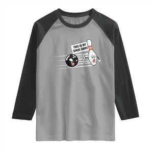 This Is My Spare Shirt Raglan Shirt Funny Bowling Gift TS12 Sport Gray Black Print Your Wear