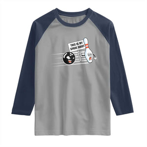 This Is My Spare Shirt Raglan Shirt Funny Bowling Gift TS12 Sport Gray Navy Print Your Wear