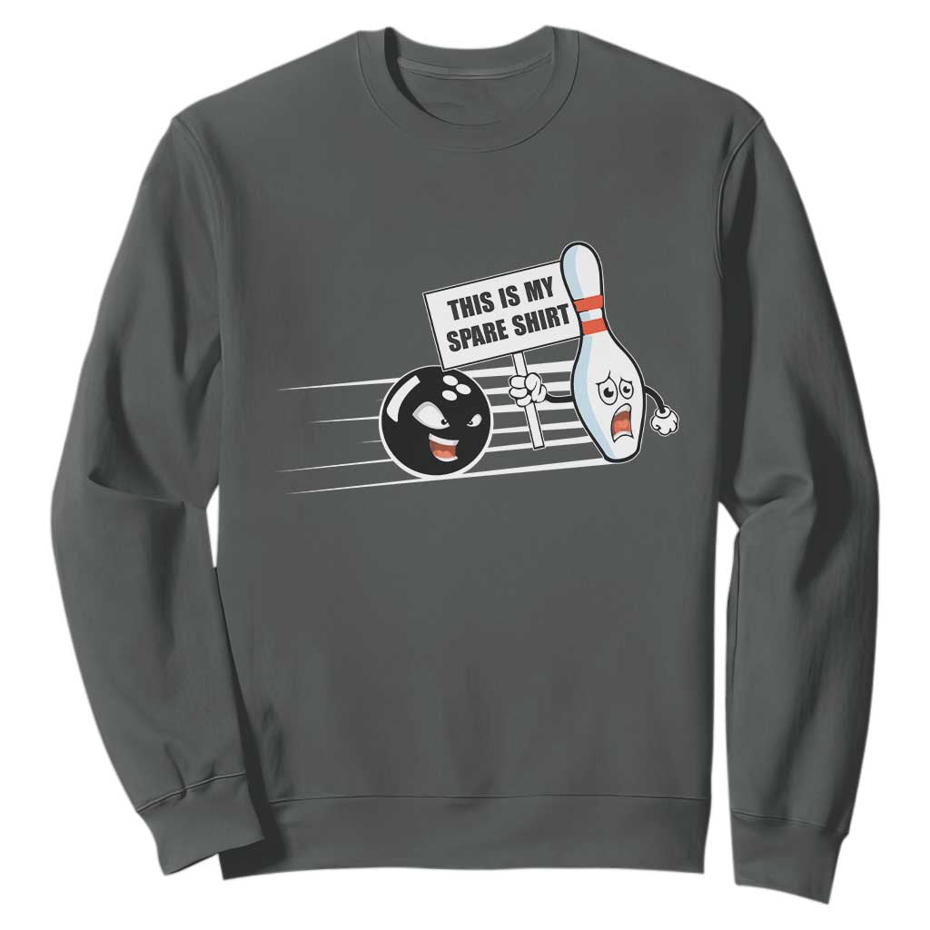 This Is My Spare Shirt Sweatshirt Funny Bowling Gift TS12 Dark Heather Print Your Wear