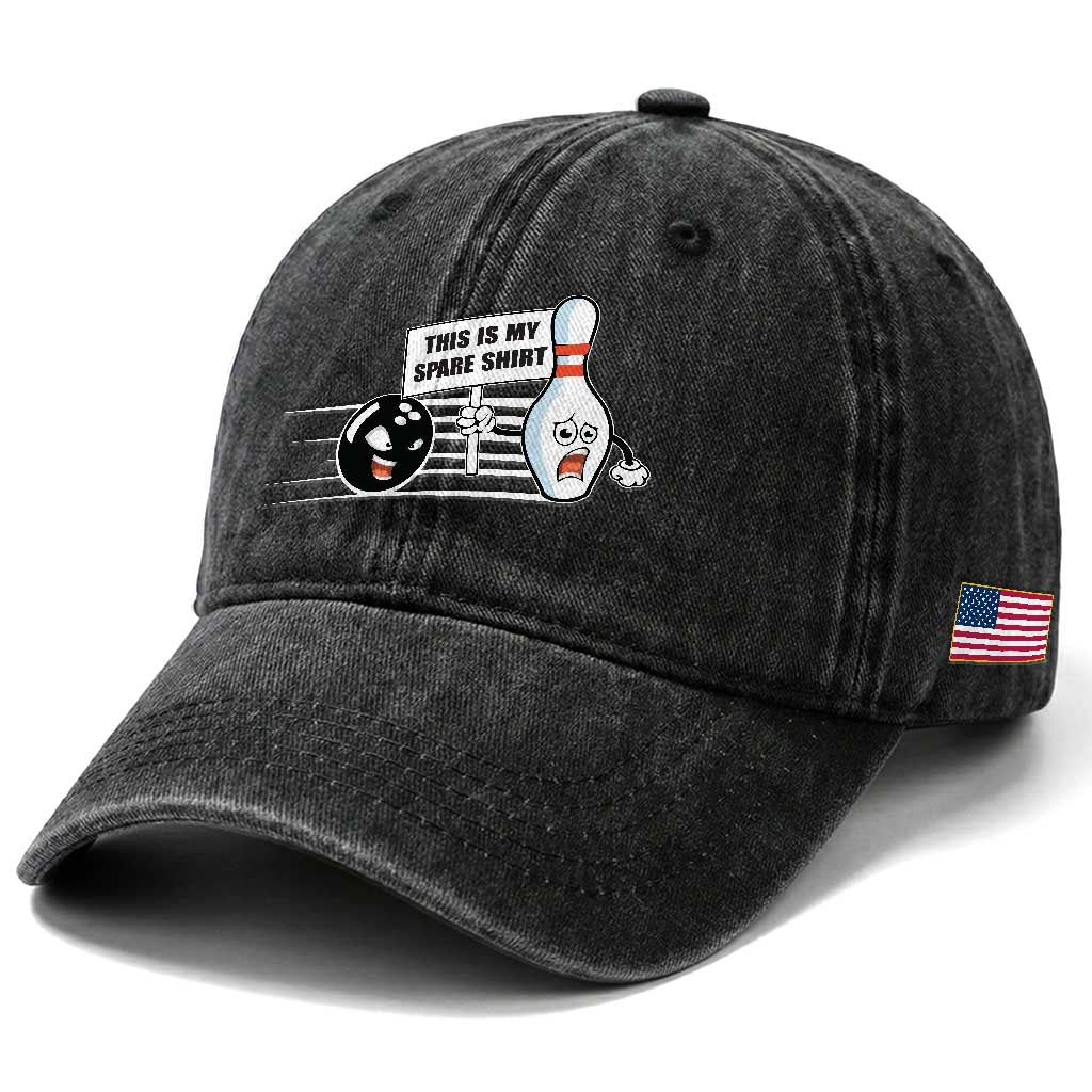 This Is My Spare Shirt Washed Cotton Baseball Cap Funny Bowling Gift TS12 Print Your Wear