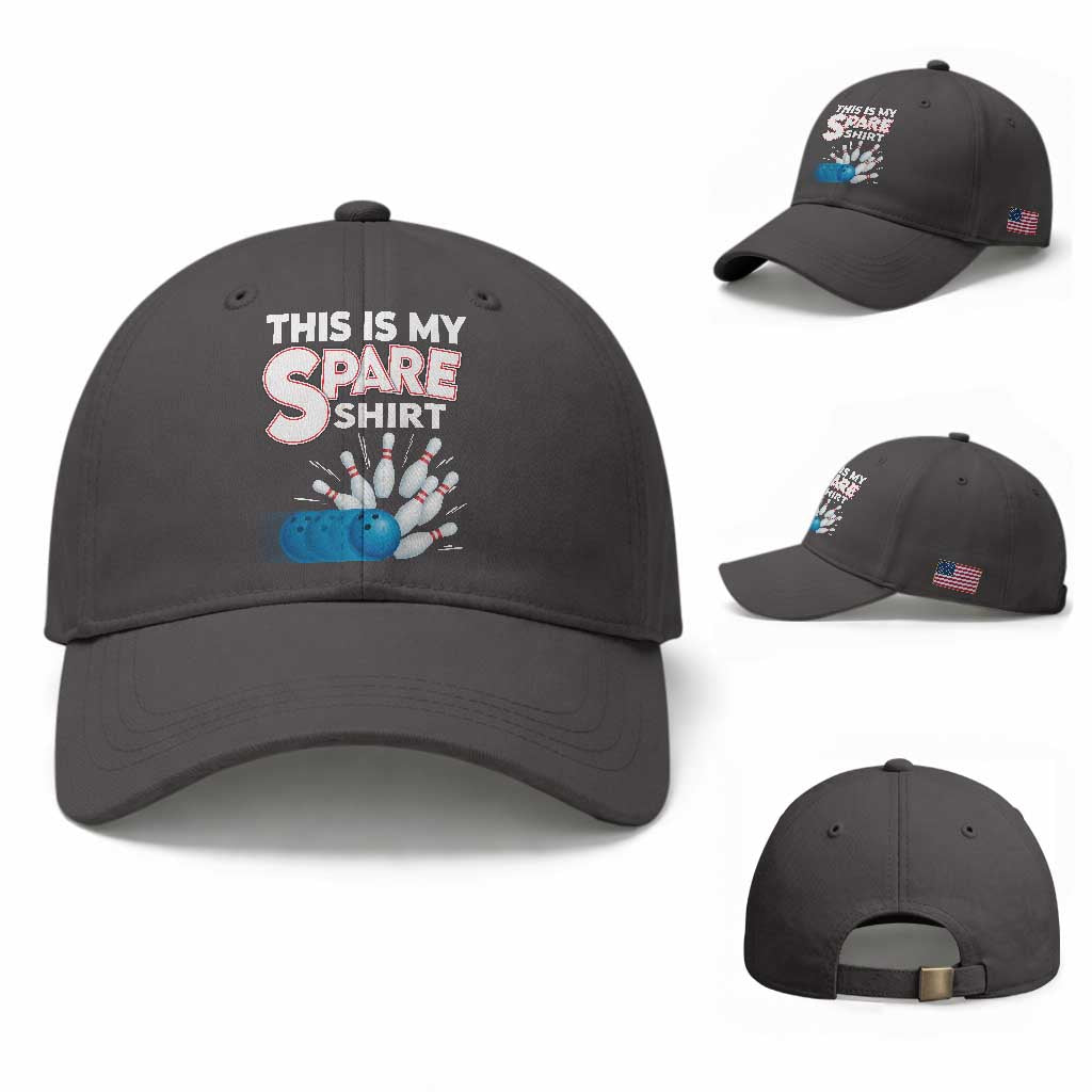 This Is My Spare Shirt Baseball Cap Bowling Pun Gift TS12 Baseball Cap Universal Fit Dark Gray Print Your Wear