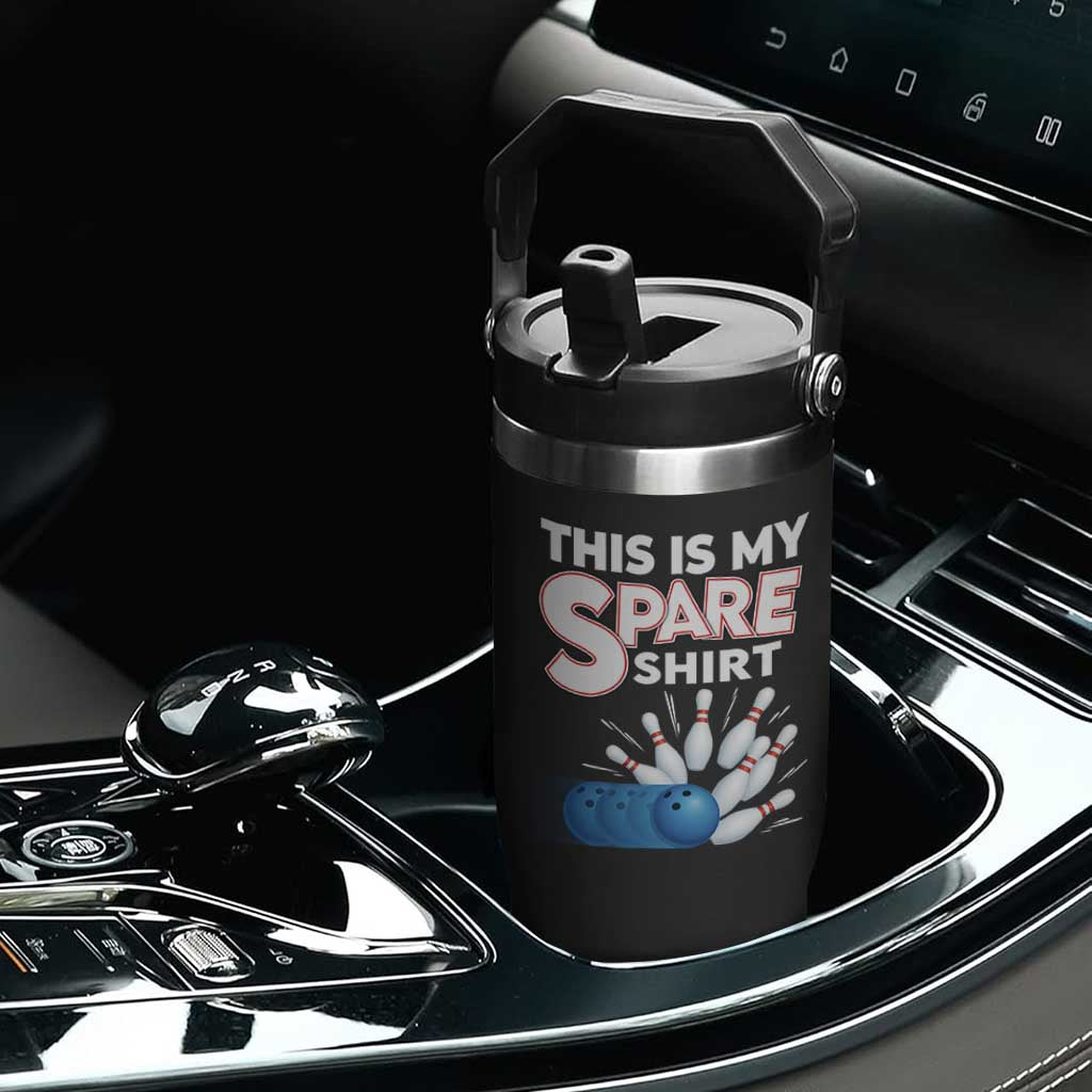 This Is My Spare Shirt Flip Straw Tumbler Bowling Pun Gift TS12 Print Your Wear