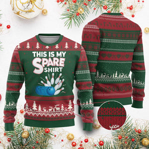 This Is My Spare Shirt Ugly Christmas Sweater Bowling Pun Gift TS12 Red Green Print Your Wear
